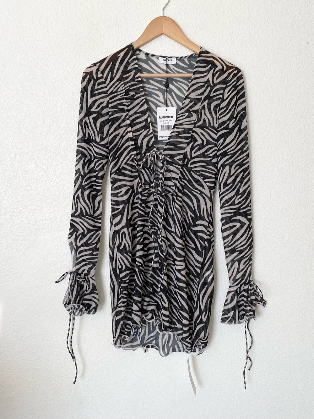Rumored Black and White Zebra East End Safari Dress